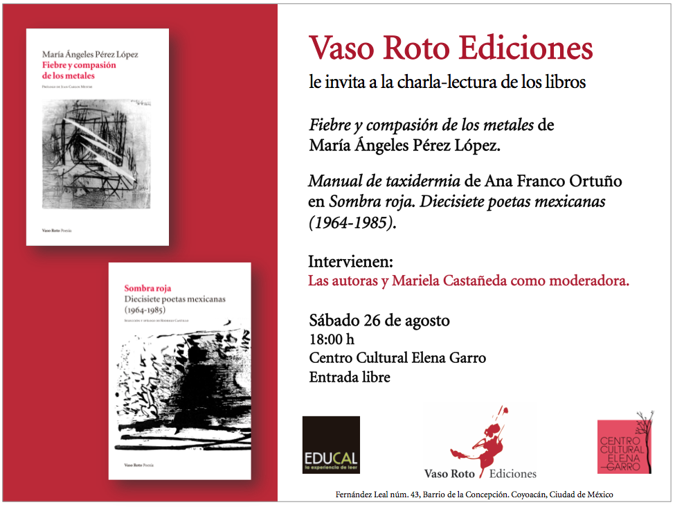 Presentacion Sombra roja y Fiebre en Educal Elena Garro 3